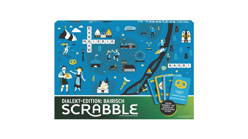 Mattel Games Scrabble Dialekt-Edition Bayern, Gesellschaftsspiel, Familienspiel