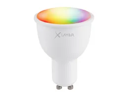 XLayer Smart Home WiFi LED GU10 4 5 Watt Lampe Birne Mehrfarbig Dimmbar Warm und Kaltweiss