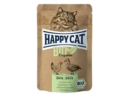 Happy Cat Katzennassfutter Bio Pouch Huhn Ente 85 g