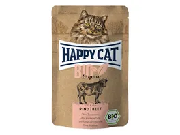 Happy Cat Katzennassfutter Bio Pouch Rind 85 g