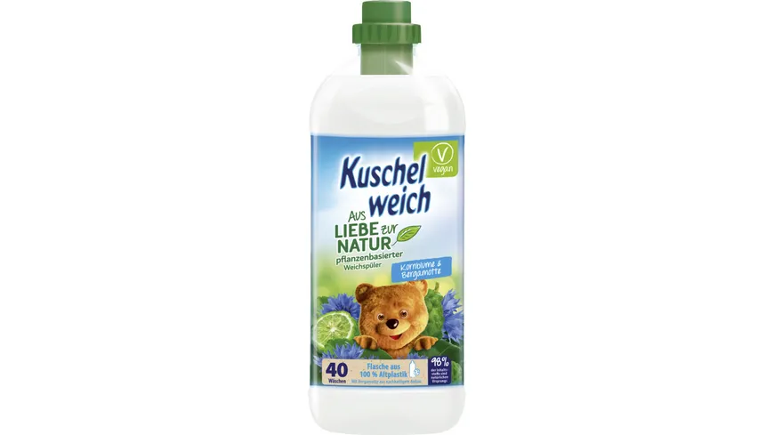 Kuschelweich Aus Liebe zur Natur Kornblume & Bergamotte Weichspüler 40 WL