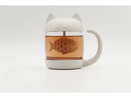 Winkee Teebecher Katze mit integriertem Tee Ei
