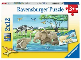 Ravensburger Puzzle Tierkinder aus aller Welt 2 x 12 Teile