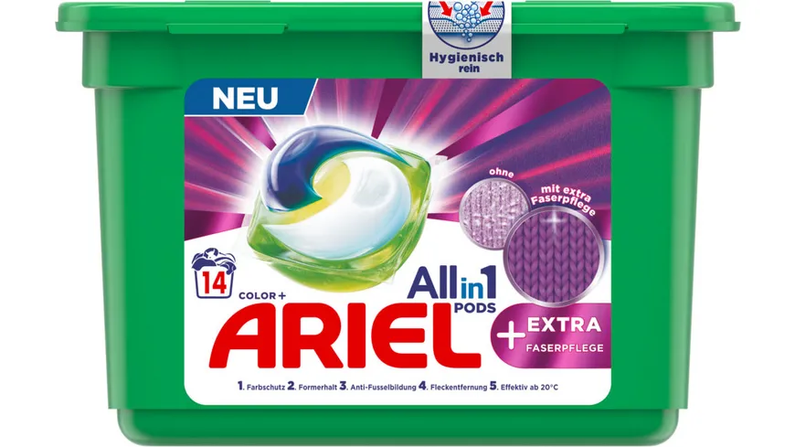 Ariel Vollwaschmittel All-in-1 Pods Color Extra Faserpflege - 14WL x 25.2g