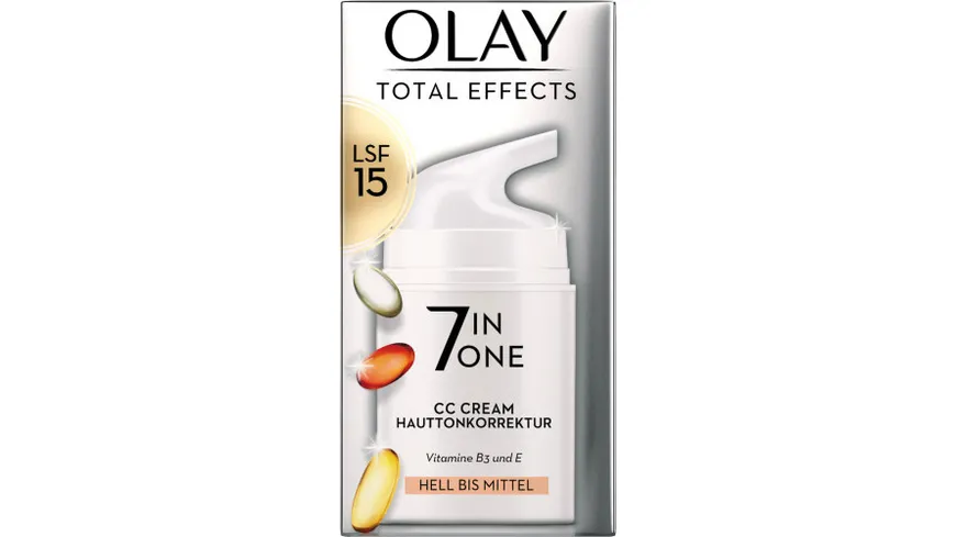 Olay TOTAL EFFECTS Tagescreme CC, LSF 15, hellere bis mittlere Hauttypen, Pumpe 50ml