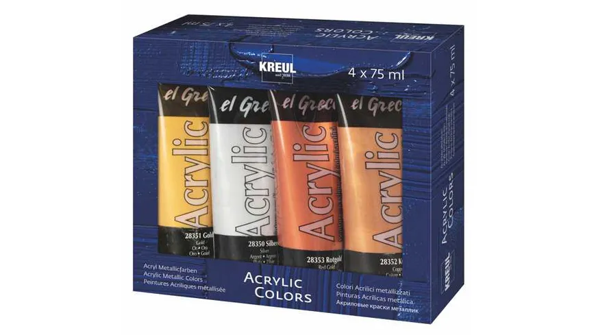 KREUL el Greco Acrylic 75 ml 4er Set Metallic Colors