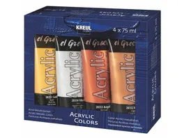 KREUL el Greco Acrylic 75 ml 4er Set Metallic Colors