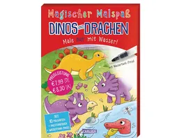 Magischer Malspass Dinos und Drachen Male nur mit Wasser Set mit Anleitungsheft Wassertank Pinsel und 10 Zauberkarten