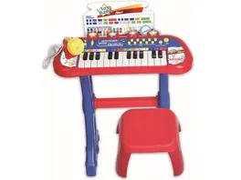 Bontempi Elektronisches Keybord mit Stuhl und Mikrofon
