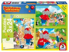 Schmidt Spiele Kinderpuzzle Benjamin Bluemchen 3x24 Teile