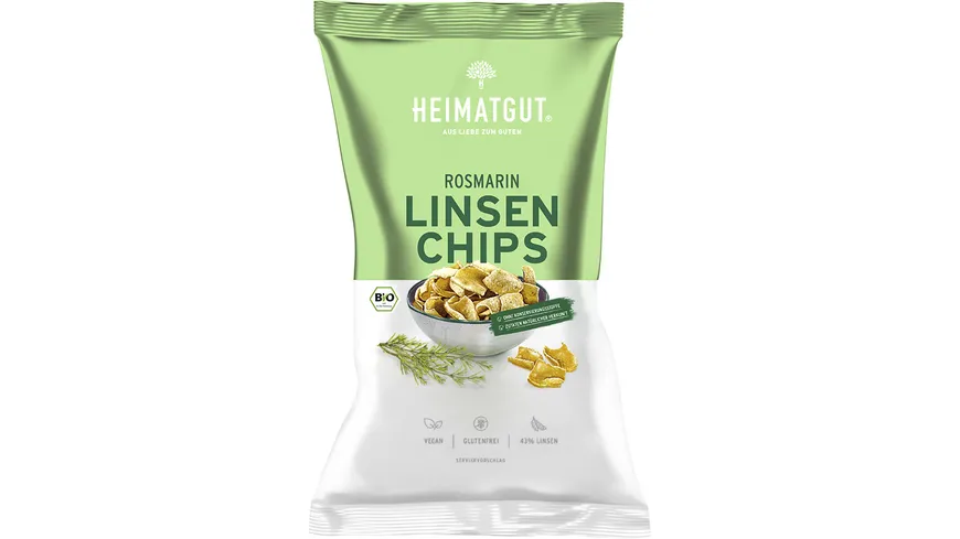Heimatgut BIO Linsen Chips, Geschmacksrichtung Rosmarin