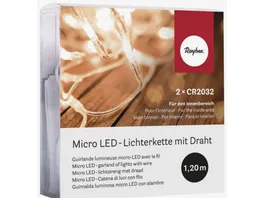 Rayher Micro LED Lichterkette mit Draht 120cm 10 Lichter