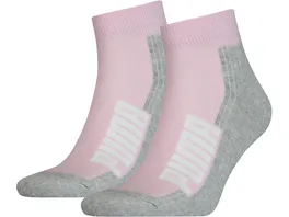 PUMA Damen Kurzsocken Cushioned Quarter 2er Pack