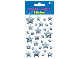 PAP ART Sticker Sterne silber Epoxy 1 Blatt