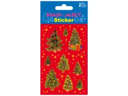 PAP ART Sticker Weihnachtsbaeume Papier Glitter 2 Blatt