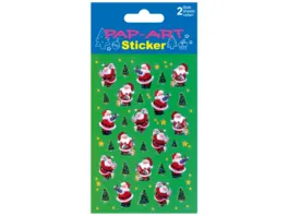 PAP ART Sticker Weihnachtsmaenner Papier Glitter 2 Blatt