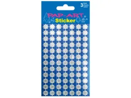PAP ART Sticker Sterne klein silber Silberfolie 3 Blatt
