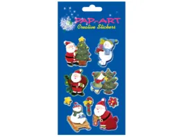 PAP ART Sticker Weihnachtsmaenner Handmade Papier 1 Blatt