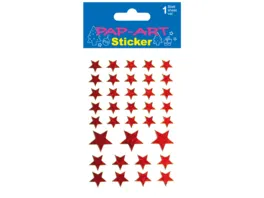 PAP ART Sticker Sterne rot Laser 1 Blatt