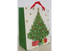 Geschenktuete Weihnachtsbaum bunt 23x18x10cm