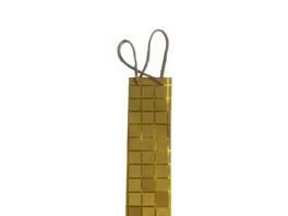 Geschenktuete fuer Flaschen Glitter gold kariert 36x10 5x10cm