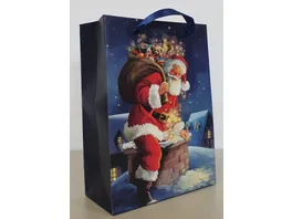 Geschenktuete Santa mit Geschenken mittel 23x18x10cm