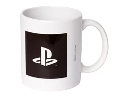 Tasse PlayStation Logo schwarz weiss