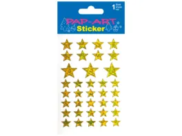 PAP ART Sticker Sterne gold sortiert Laser 1 Blatt