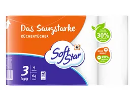 SoftStar Das Saugstarke Kuechentuecher 4x64 Blatt 3 lagig