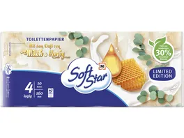 SoftStar Toilettenpapier Limited Edition Milch und Honig 10x160 Blatt 4 lagig