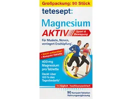 tetesept Magnesium Aktiv 400mg 90 Kompakt Tabletten