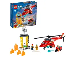 LEGO City 60281 Feuerwehrhubschrauber Minifigur und Motorrad Spielzeug
