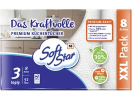 SoftStar Das Kraftvolle Premium Kuechentuecher 8x51 Blatt 3 lagig