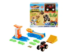 Hot Wheels Monster Truck Crash Rampe inkl 1 Spielzeugauto Spielset