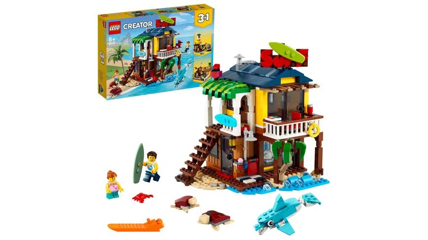 LEGO Creator 31118 3-in-1 Surfer-Strandhaus Spielzeugset für Kinder ab 8
