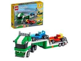 LEGO Creator 31113 3 in 1 Rennwagentransporter Set fuer Kinder ab 7 Jahre