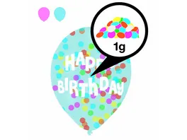 Amscan 6 Latex Balloons Droplets Happy Birthday 1C Confetti Filled assorted Paper 27 5 cm
