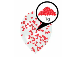 Amscan 6 Latex Balloons Clear Confetti Filled Red Hearts Paper 27 5 cm