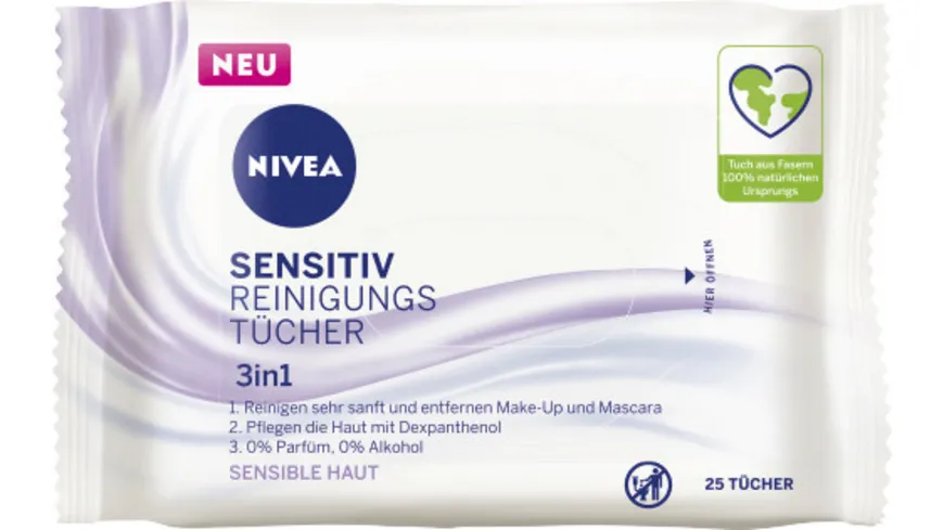 NIVEA Sensitiv Reinigungstücher 3in1 25 Stück