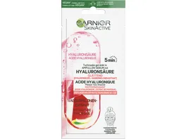 GARNIER SkinActive Ampullen Tuchmaske Glaettend mit Hyaluronsaeure Wassermelonen Extrakt