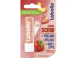 Labello Caring Scrub Peeling Pflege Soft Lips Erdbeere Pfirsich 5 5ml