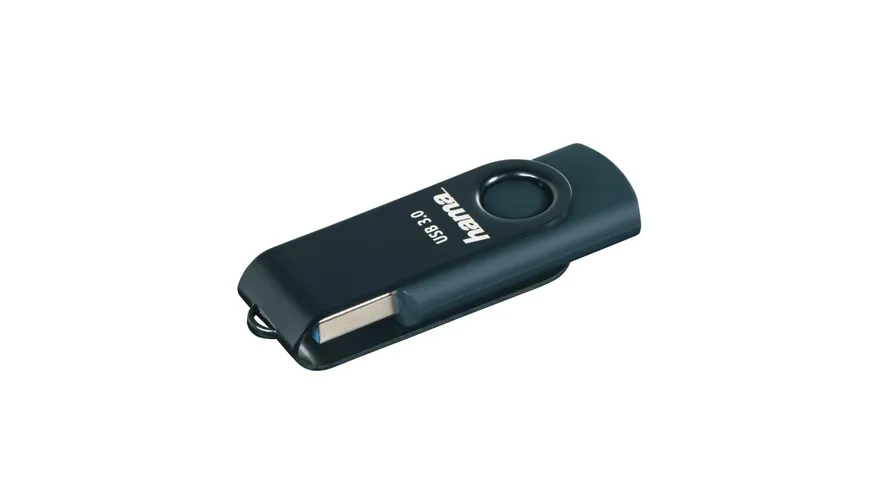 Hama USB-Stick "Rotate", USB 3.0, 64GB, 70MB/s, Petrolblau, Schmale Verpackung