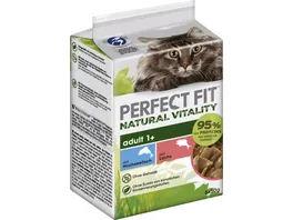 PERFECT FIT Katze Portionsbeutel Natural Vitality Adult 1 mit Hochseefisch und mit Lachs 6 x 50g Multipack