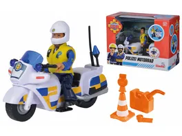 Simba Feuerwehrmann Sam Polizei Motorrad inkl Polizist Malcom Figur und Zubehoer