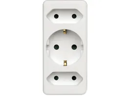 HAMA Multistecker 3 fach 2 Euro 1 Schutzkontakt Kupplung Weiss