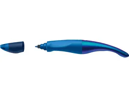 STABILO EASYoriginal Tintenroller fuer Rechtshaender Holograph Edition in blau inklusive Patrone Schreibfarbe blau loeschbar