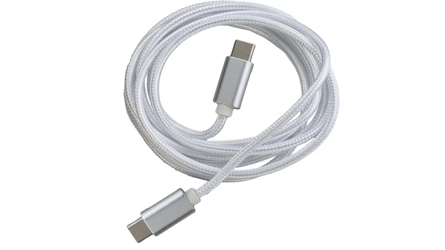 PETER JÄCKEL FASHION 1,5m Data Cable White für Typ-C/ Apple Lightning mit Sync- und Ladefunktion