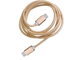 PETER JAeCKEL FASHION 1 5m Data Cable Gold fuer Typ C Apple Lightning mit Sync und Ladefunktion
