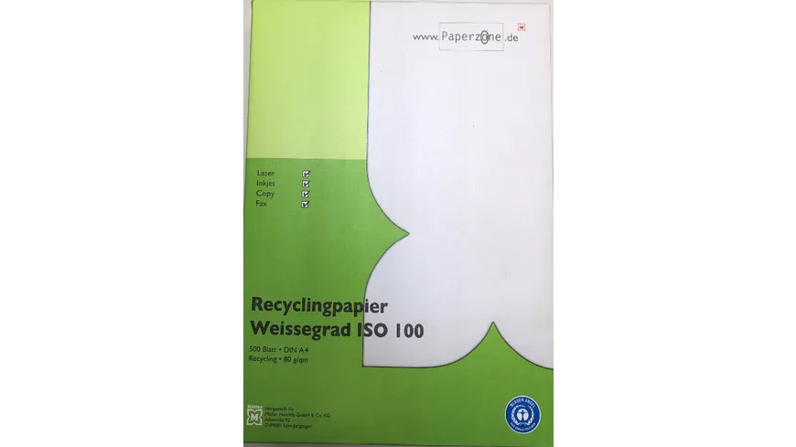 PAPERZONE Recyclingpapier A4 Weissegrad ISO 70  80g/m² 500 Blatt