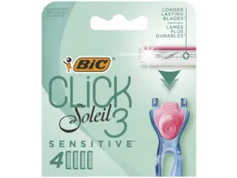BIC Click 3 Soleil Sensitive Damenrasierer Nachfuellpackungen 3 Klingen und Pflegestreifen